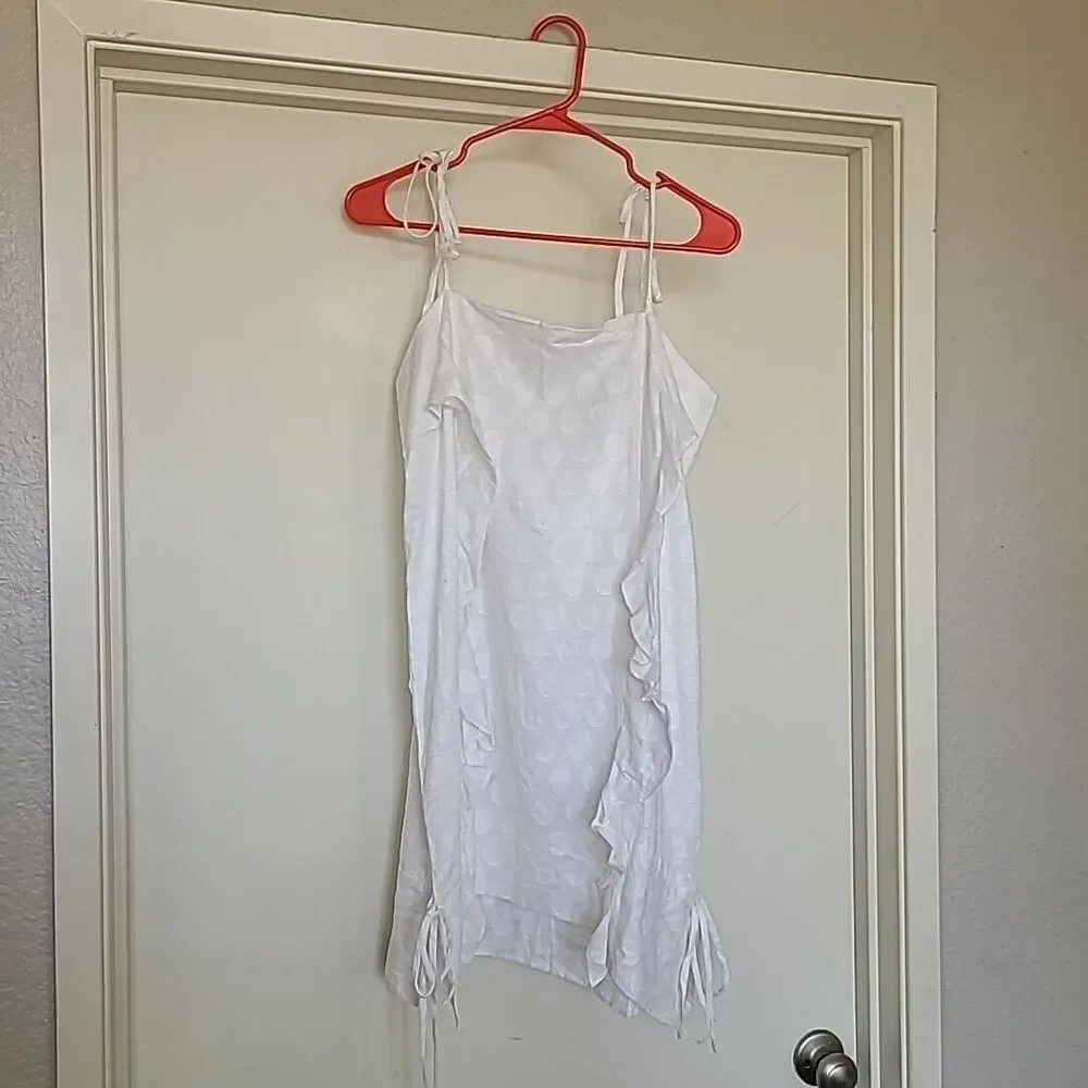 Vix White Mini Dress with Ruffle Detail